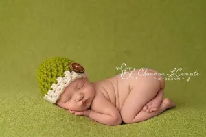 Lemongrass Green Cream Button Hat