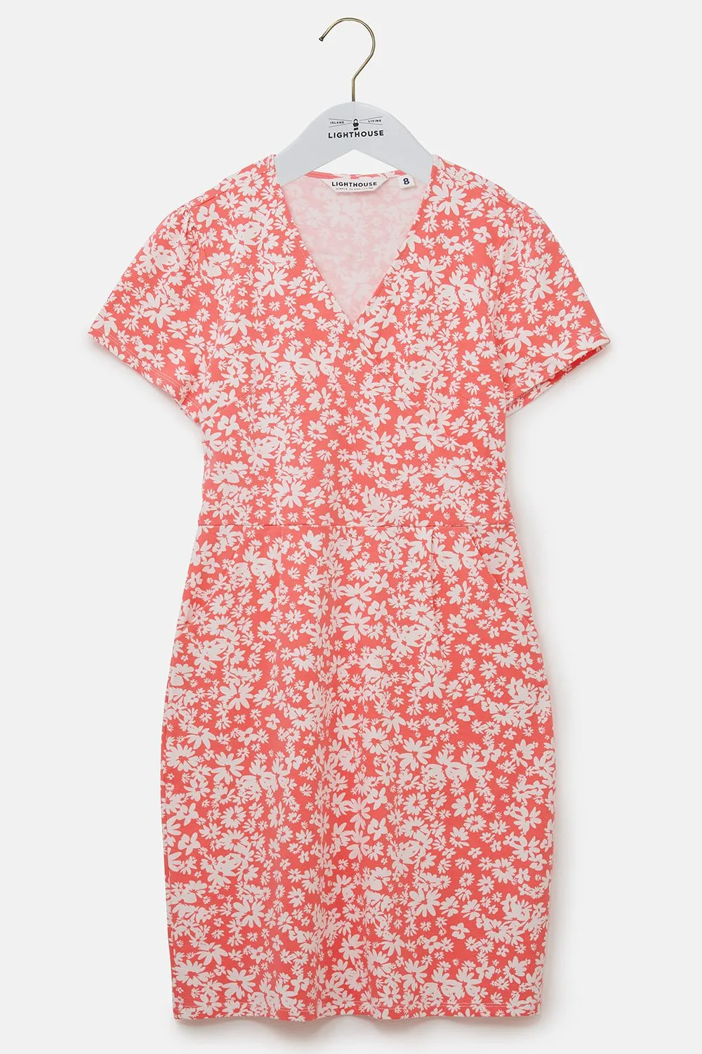 Lena Dress - Coral Daisy