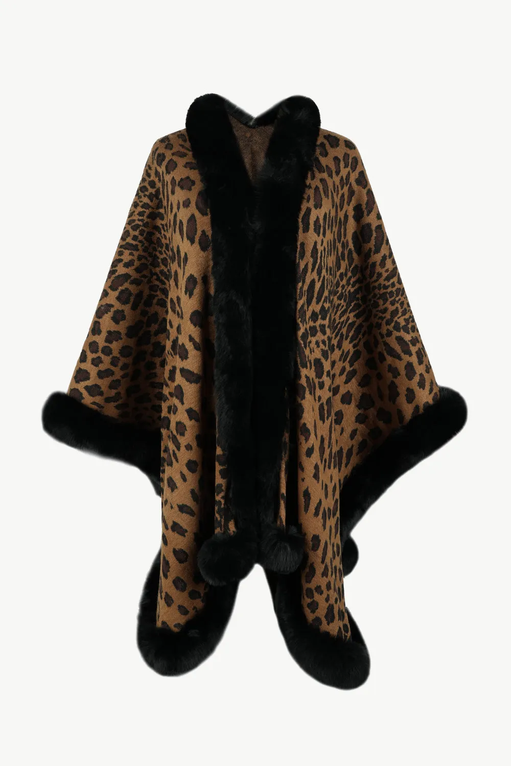 Leopard Open Front Poncho