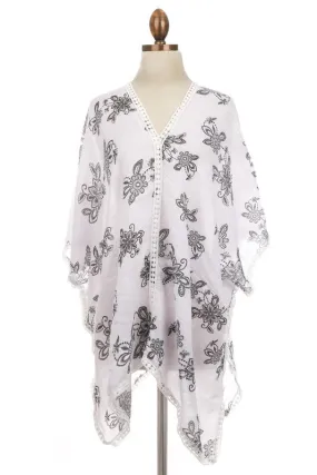 Lightweight Flower Print Poncho