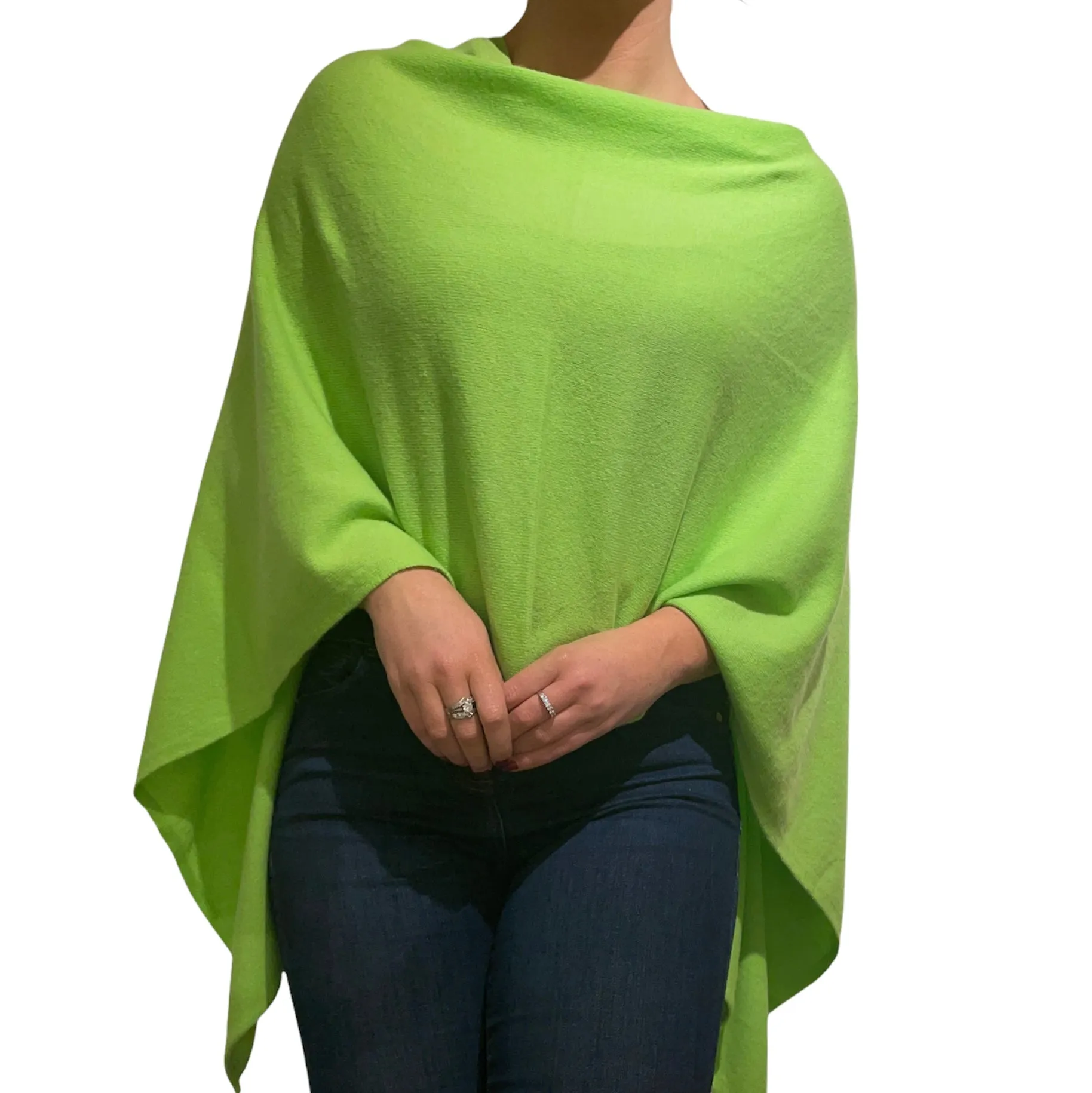 Lime Green Cashmere Poncho