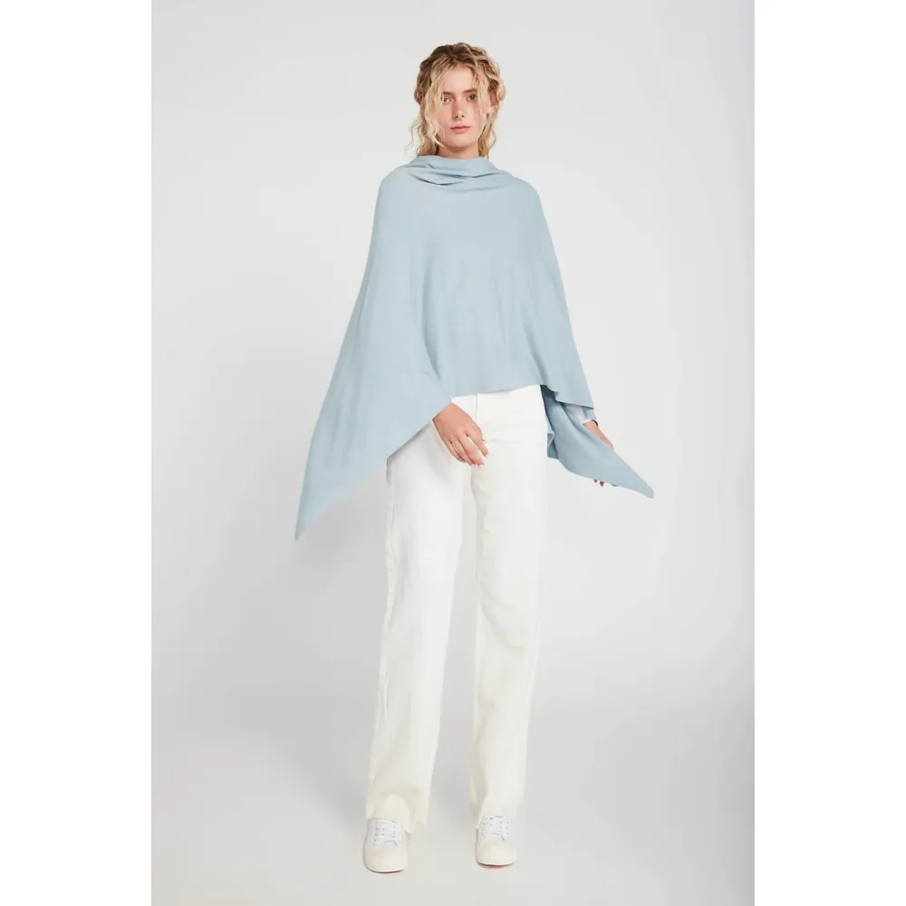 Look by M Basic Triangle Poncho Light Blue (Women's)