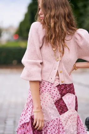 Love Shack Fancy - Robinson Cropped Cardigan in Strawberry Neps