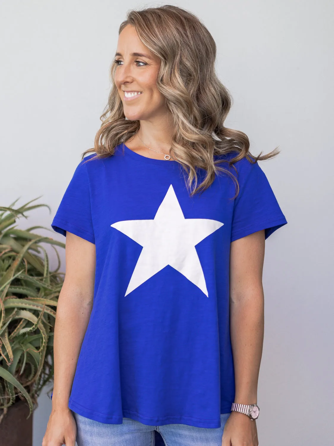 Maggie  Tee - Blue/White Star