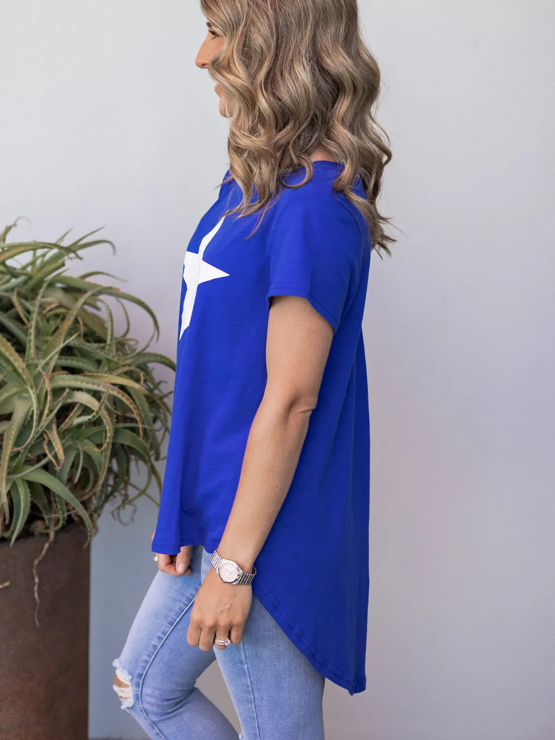 Maggie  Tee - Blue/White Star