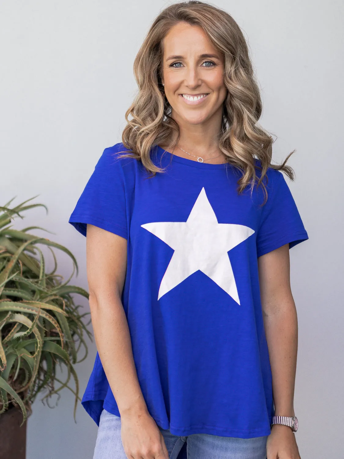 Maggie  Tee - Blue/White Star