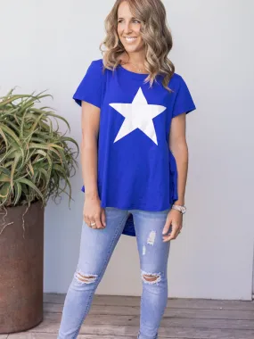 Maggie  Tee - Blue/White Star