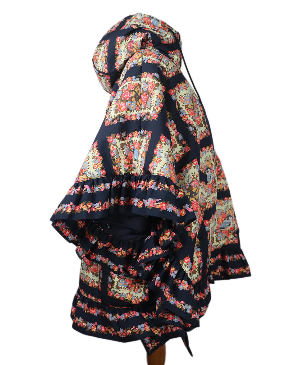 Manoush Navy & Multicolor Print Poncho sz 2