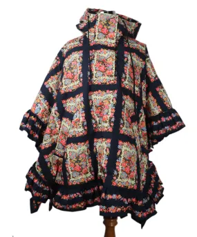 Manoush Navy & Multicolor Print Poncho sz 2