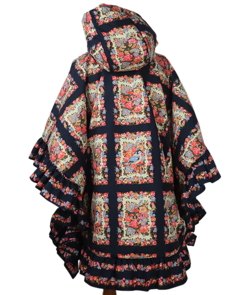 Manoush Navy & Multicolor Print Poncho sz 2