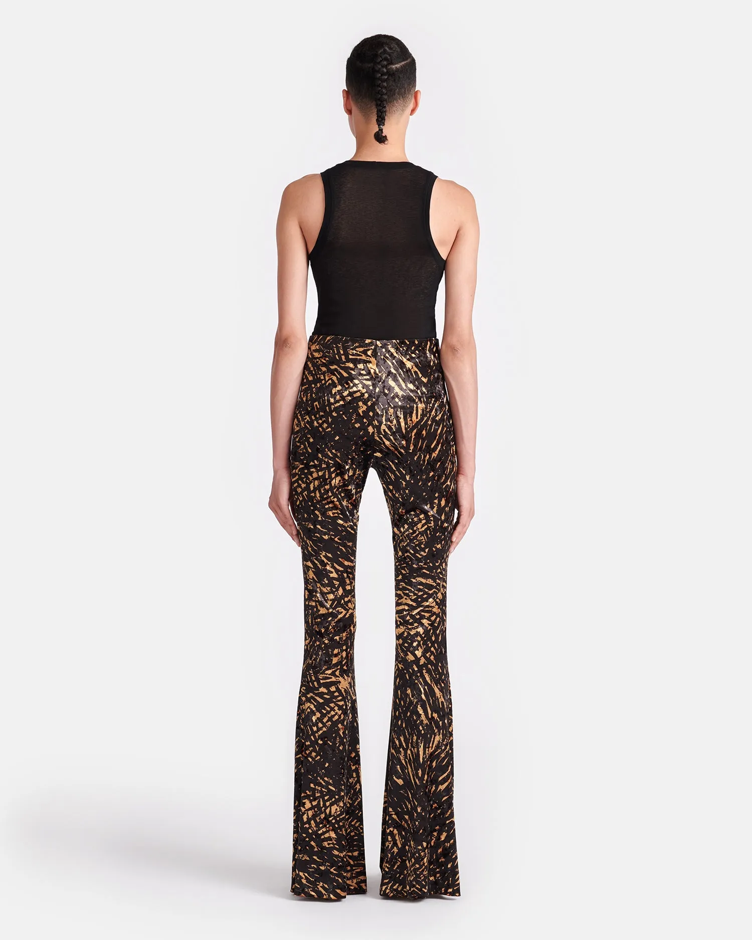 Matson - Crushed Velvet Flared Leggings - Fur Stroke Animal