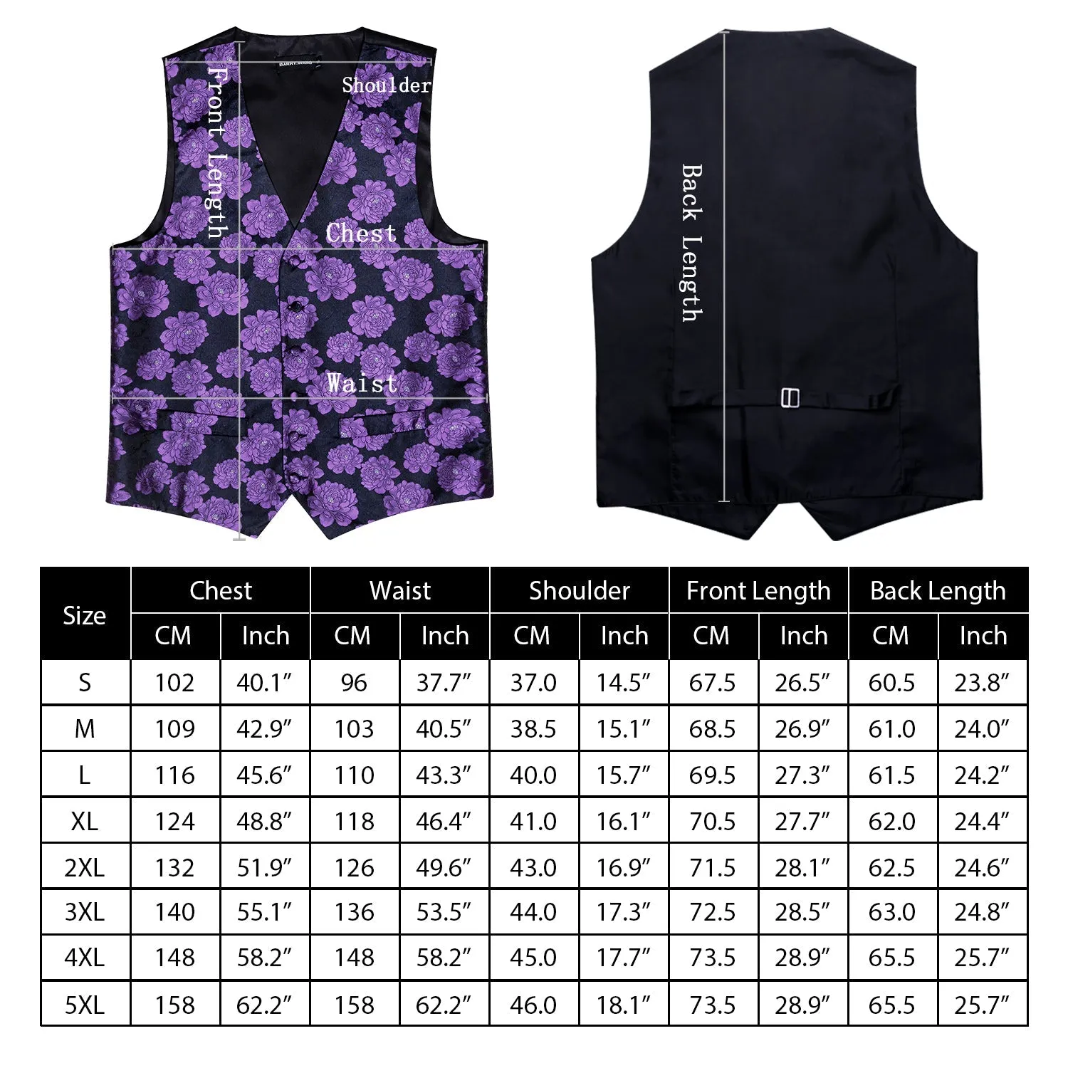 MediumBlue Solid Silk Men's Vest Bow Tie Set Waistcoat Suit Set