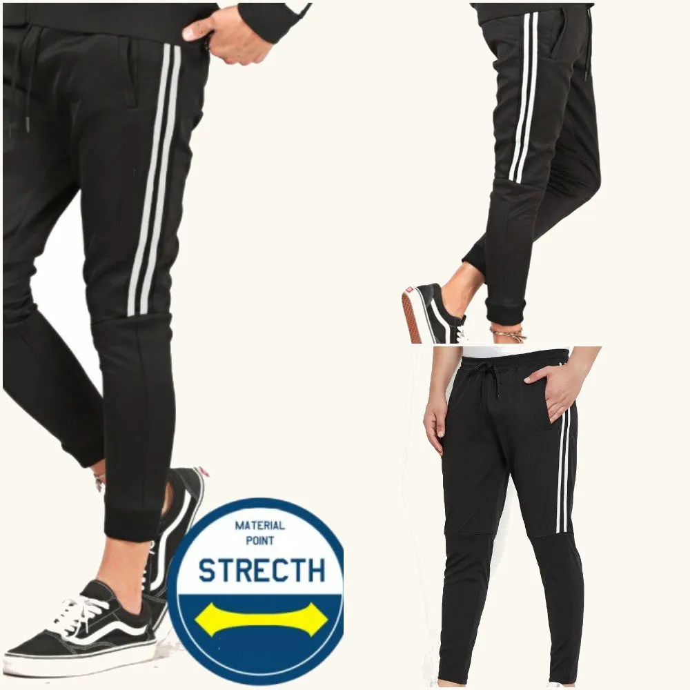 Men Solid Black Track Pants (Pack of 1)