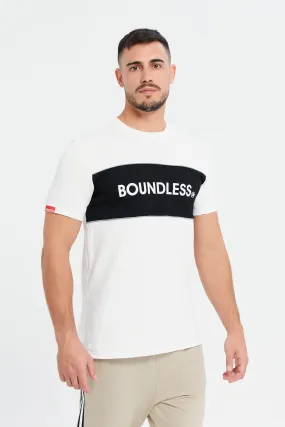 Men White Boundless Print Active T-Shirt