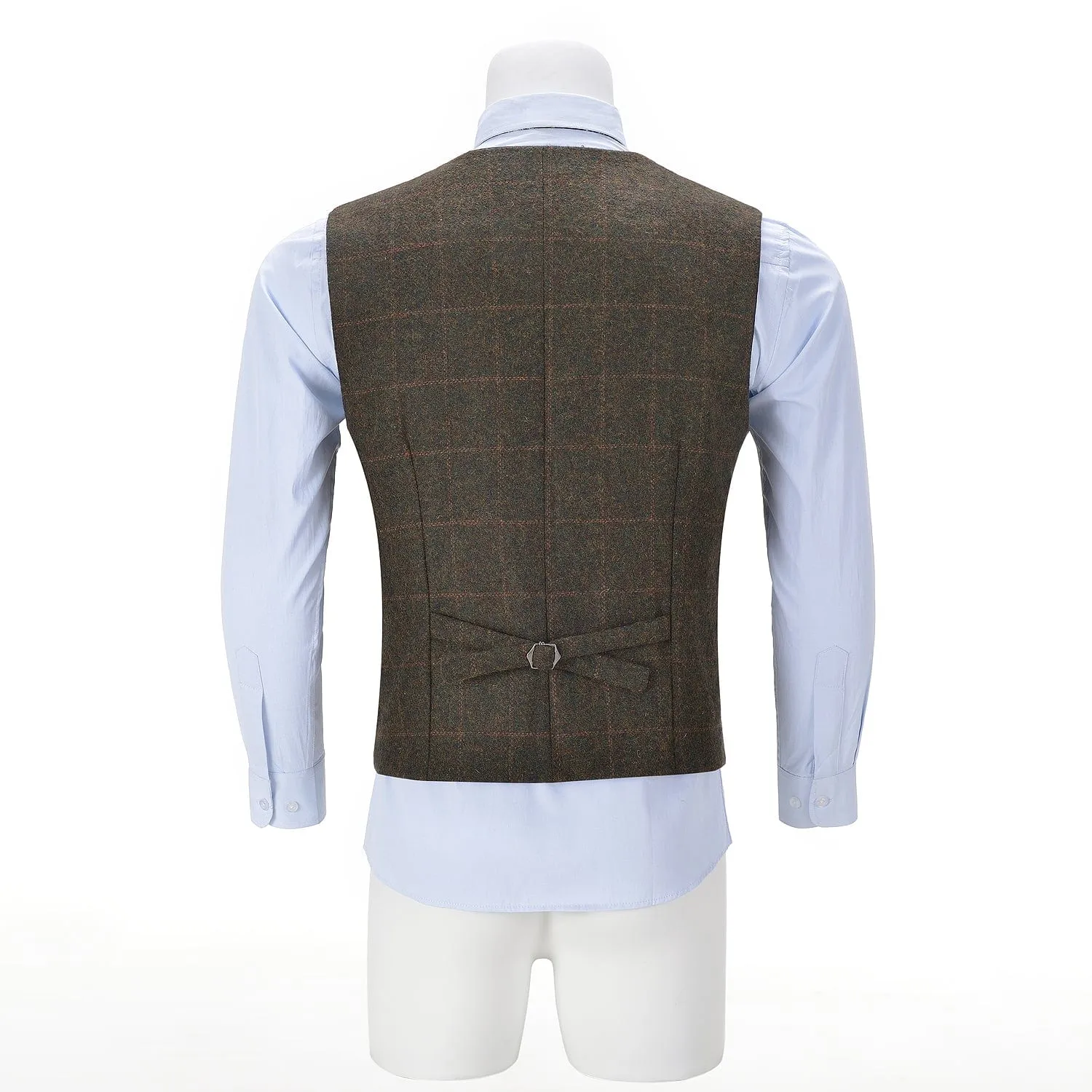 Men's Formal Notch Lapel Suit Vest Tweed Waistcoat