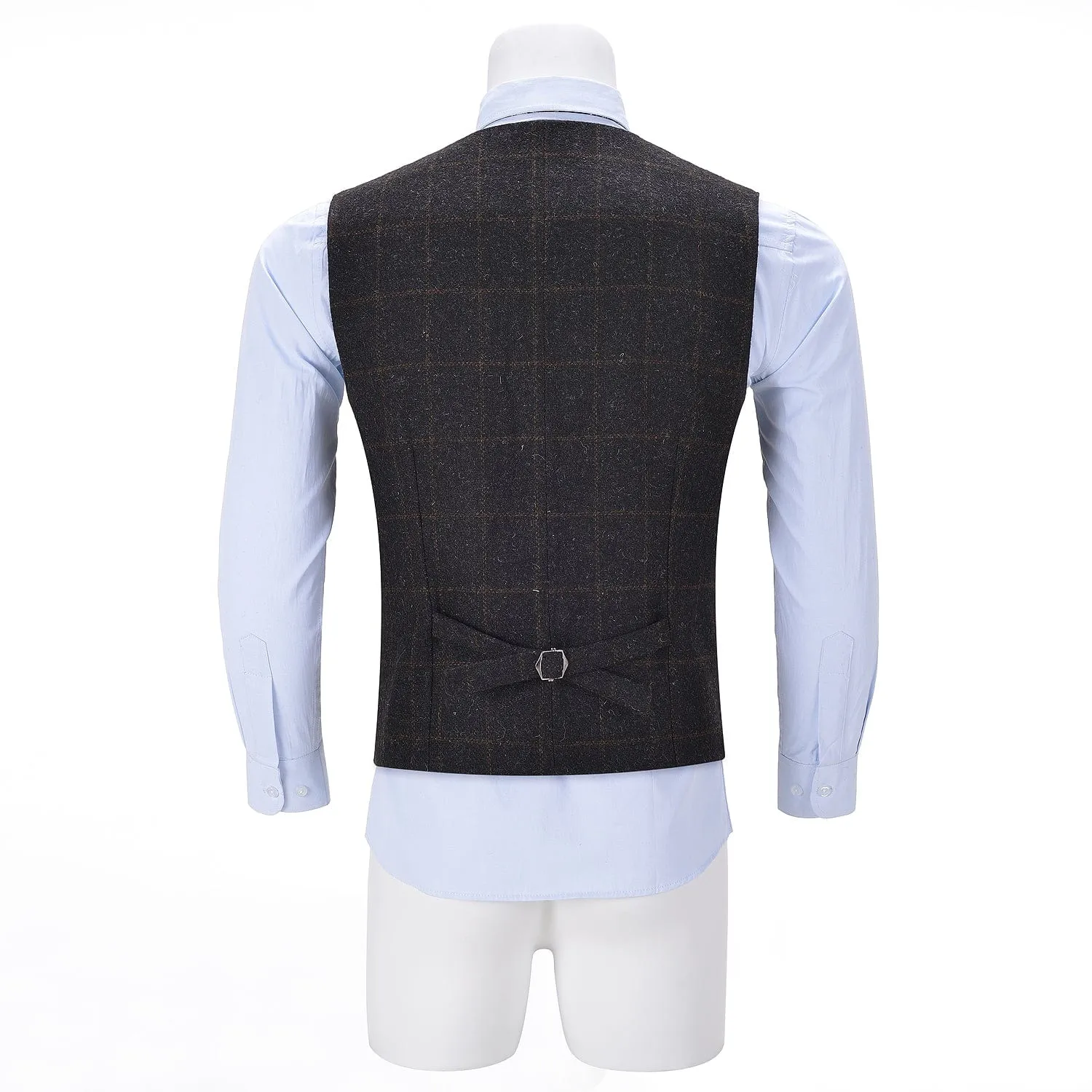 Men's Formal Notch Lapel Suit Vest Tweed Waistcoat