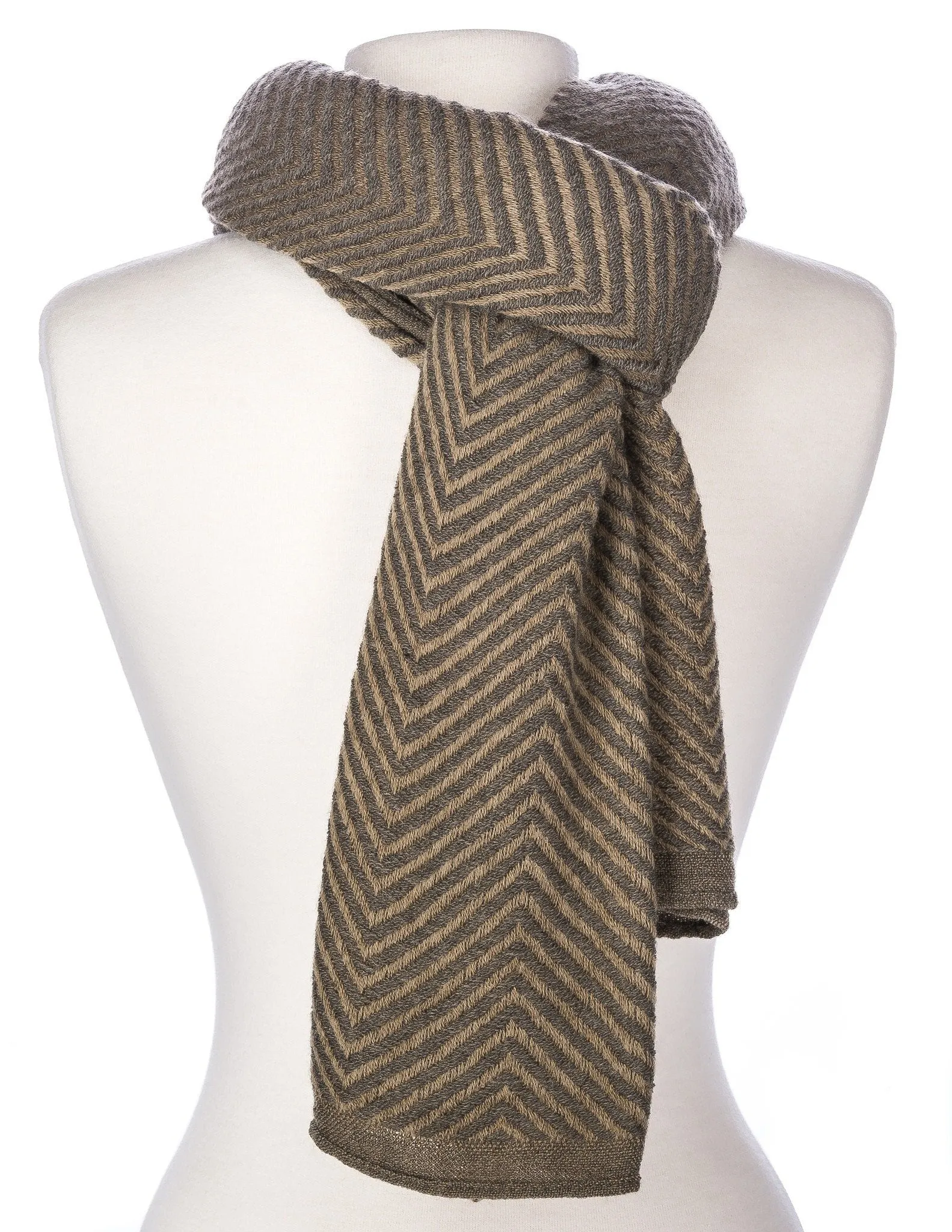 Men's Stockholm Chevron Stripes Winter Scarf - Taupe