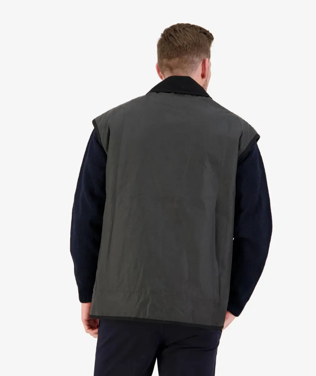 Men's Swanndri Foxton Oilskin Vest with Wool Lining