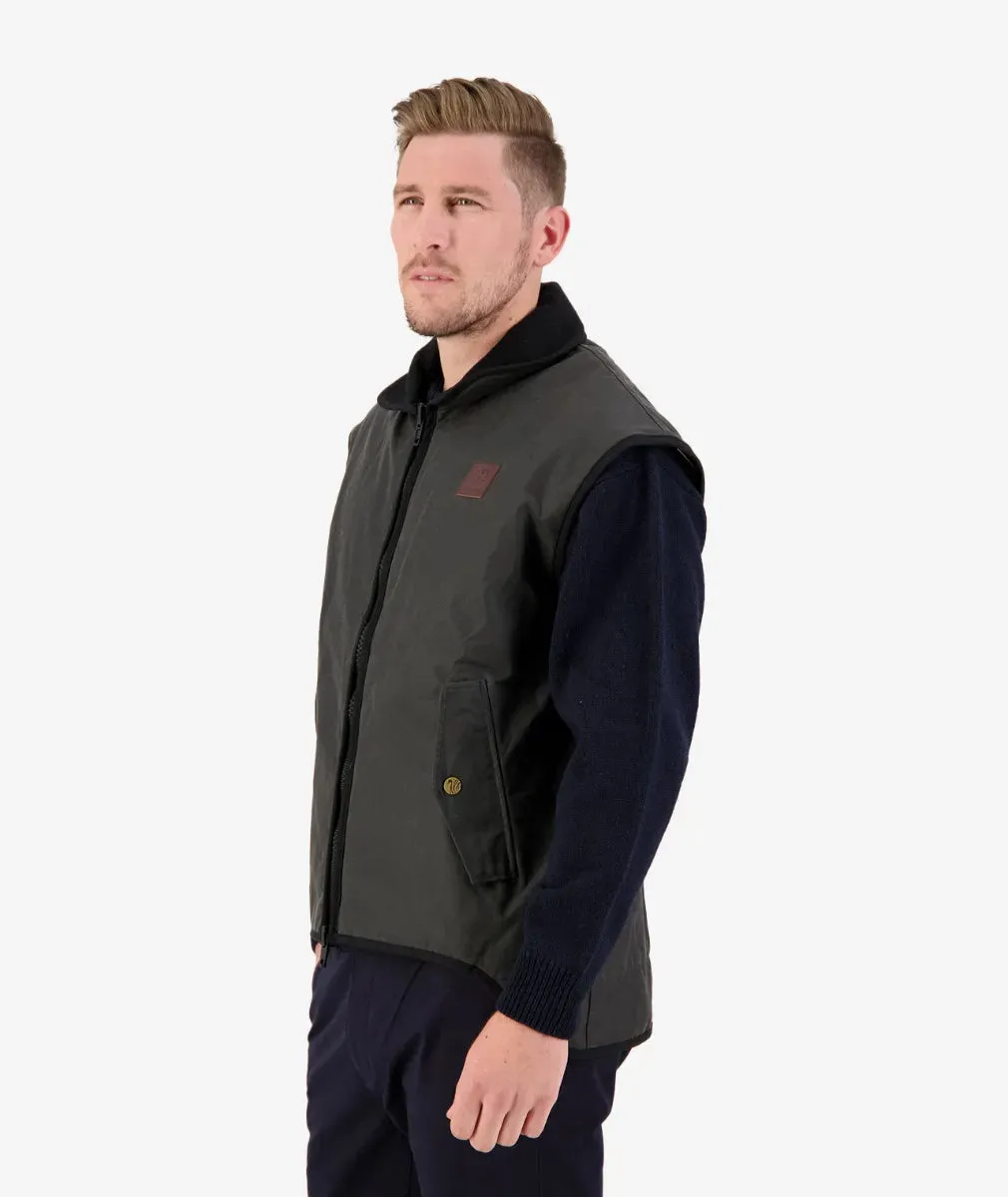 Men's Swanndri Foxton Oilskin Vest with Wool Lining