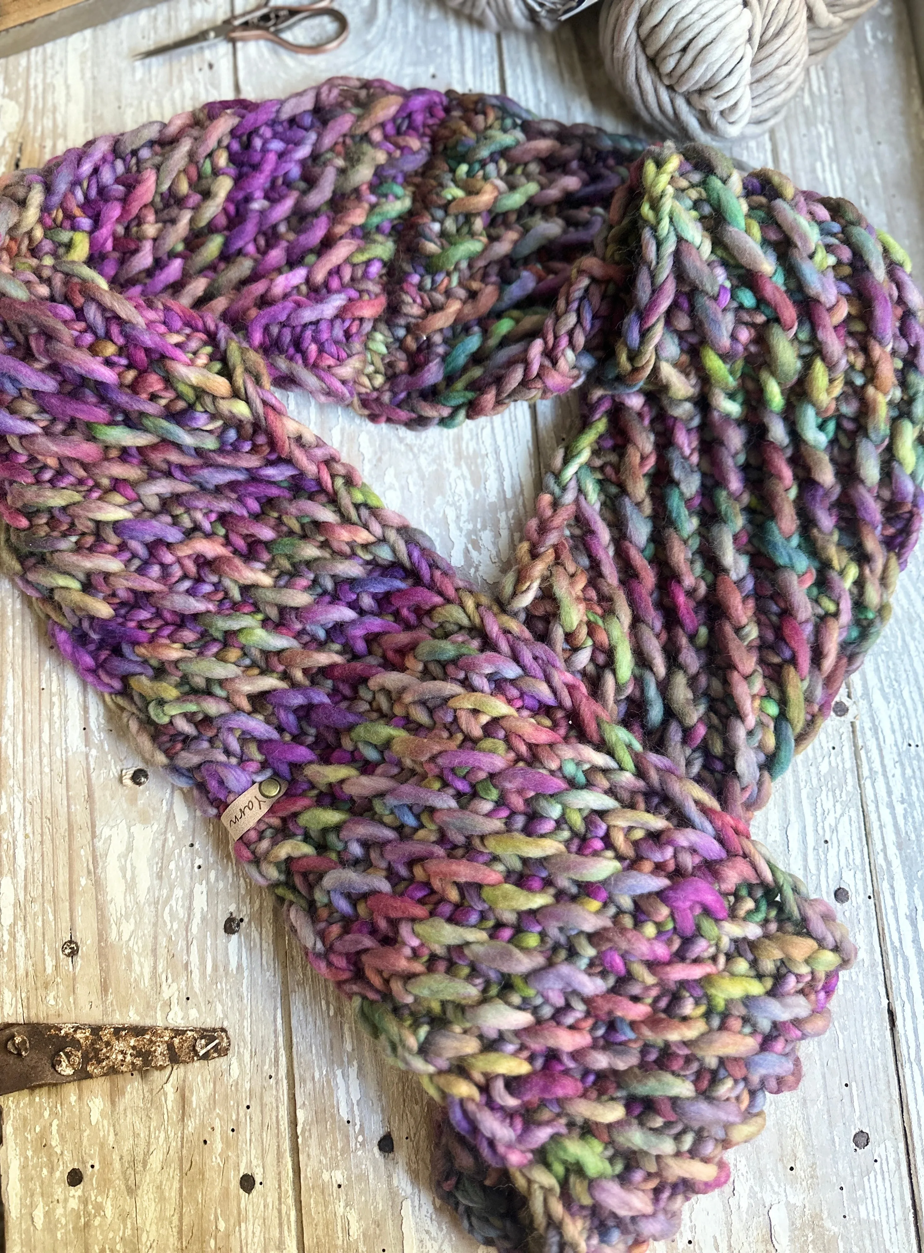 Merino wool knit infinity cowl