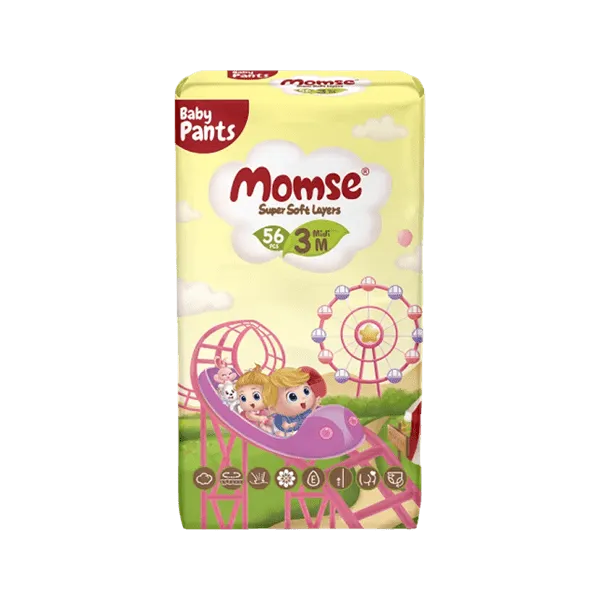 MOMSE BABY PANTS M-3 6-11 KG 56PCS