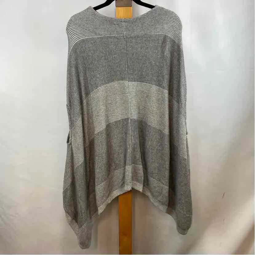 Moth Women's Size XS/S Gray Stripe Poncho