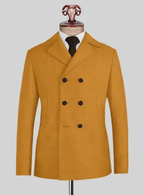 Naples Mimosa Yellow Tweed Pea Coat