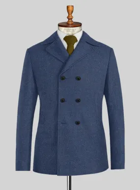 Naples Pacific Blue Tweed Pea Coat