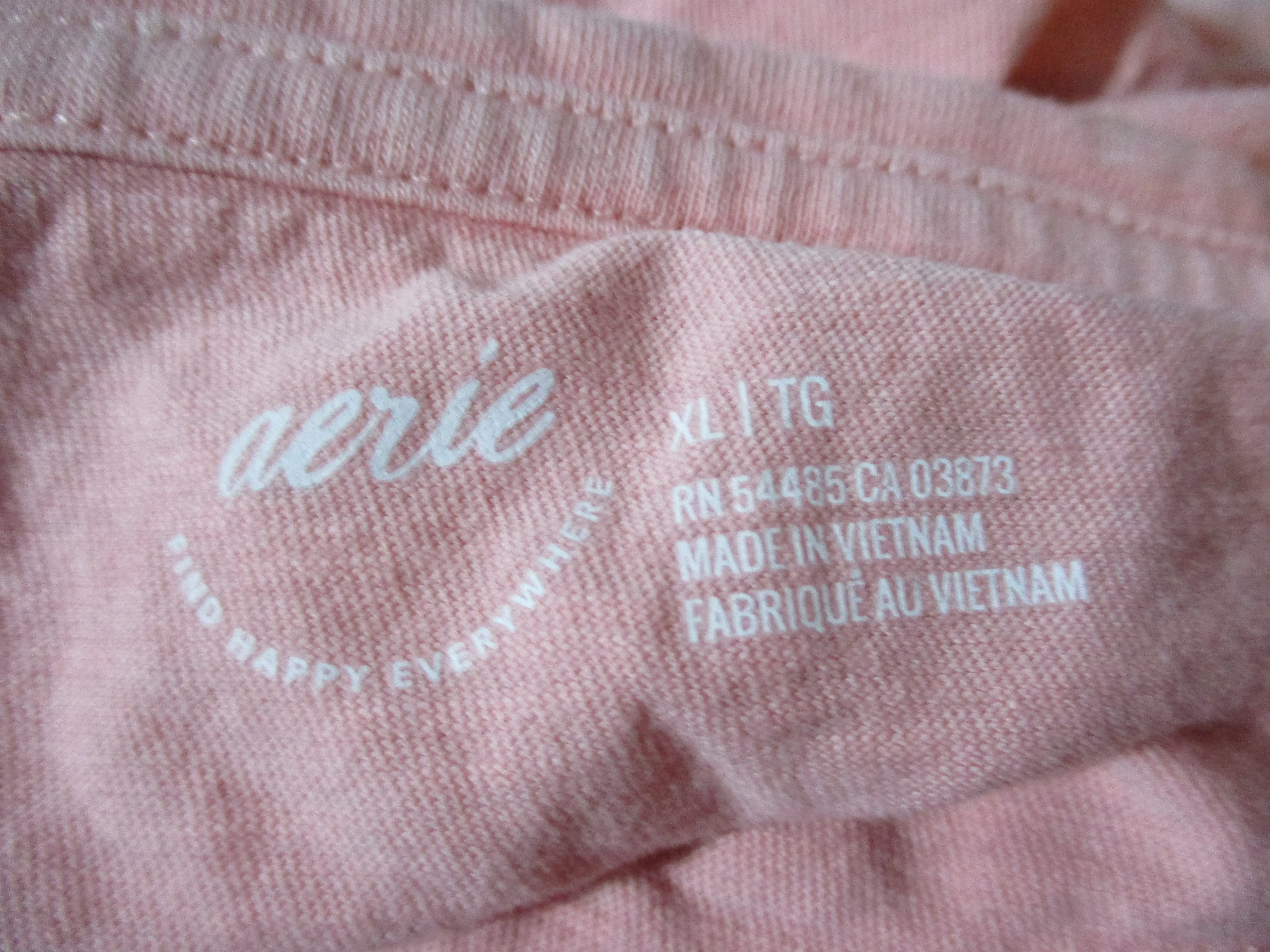 NEW AERIE Tee 100% Cotton T-Shirt Top XL PINK CREWNECK