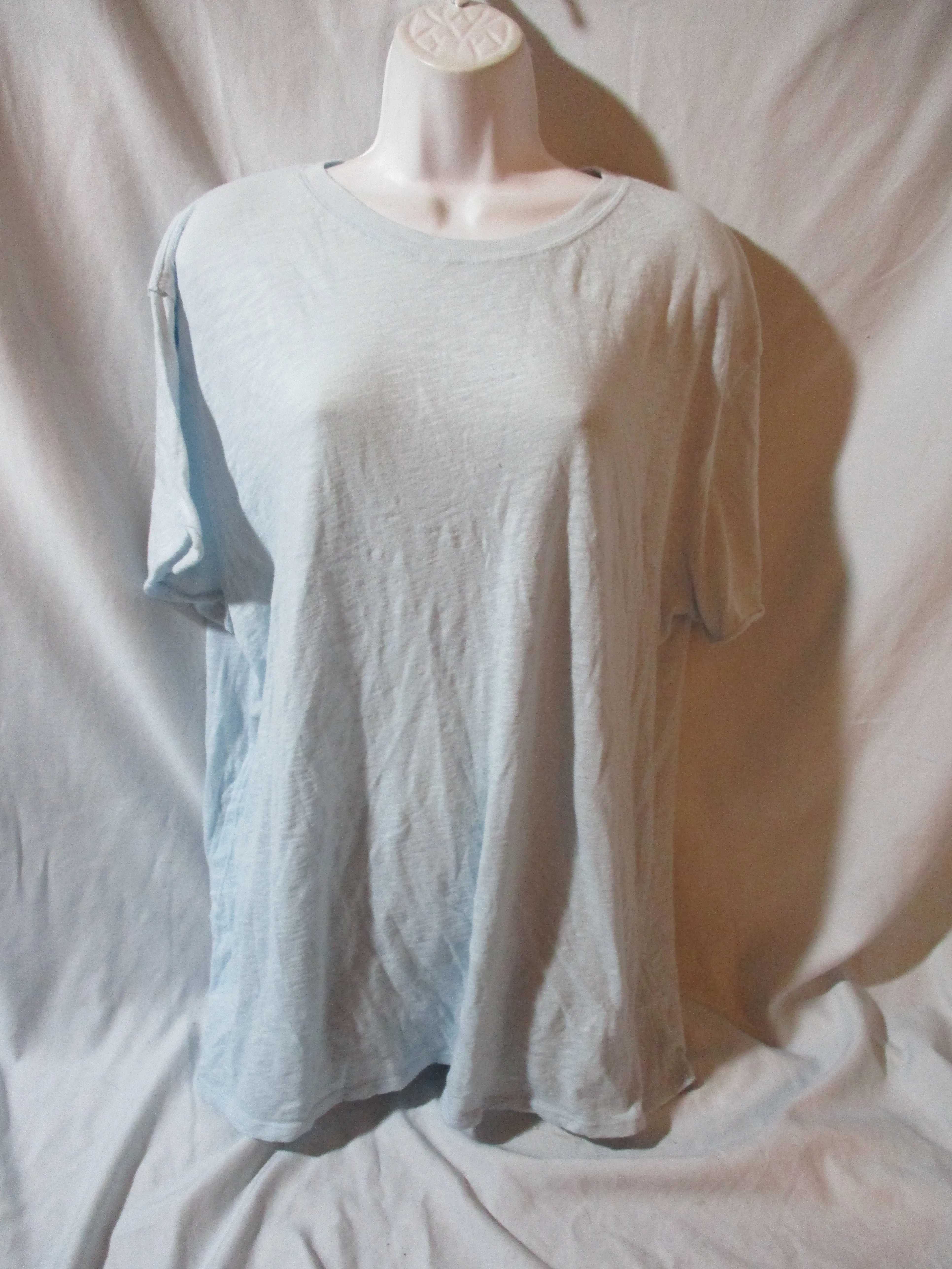 NEW WE THE FREE PEOPLE Oversize Tee 100% Cotton T-Shirt Top L POWDER BLUE