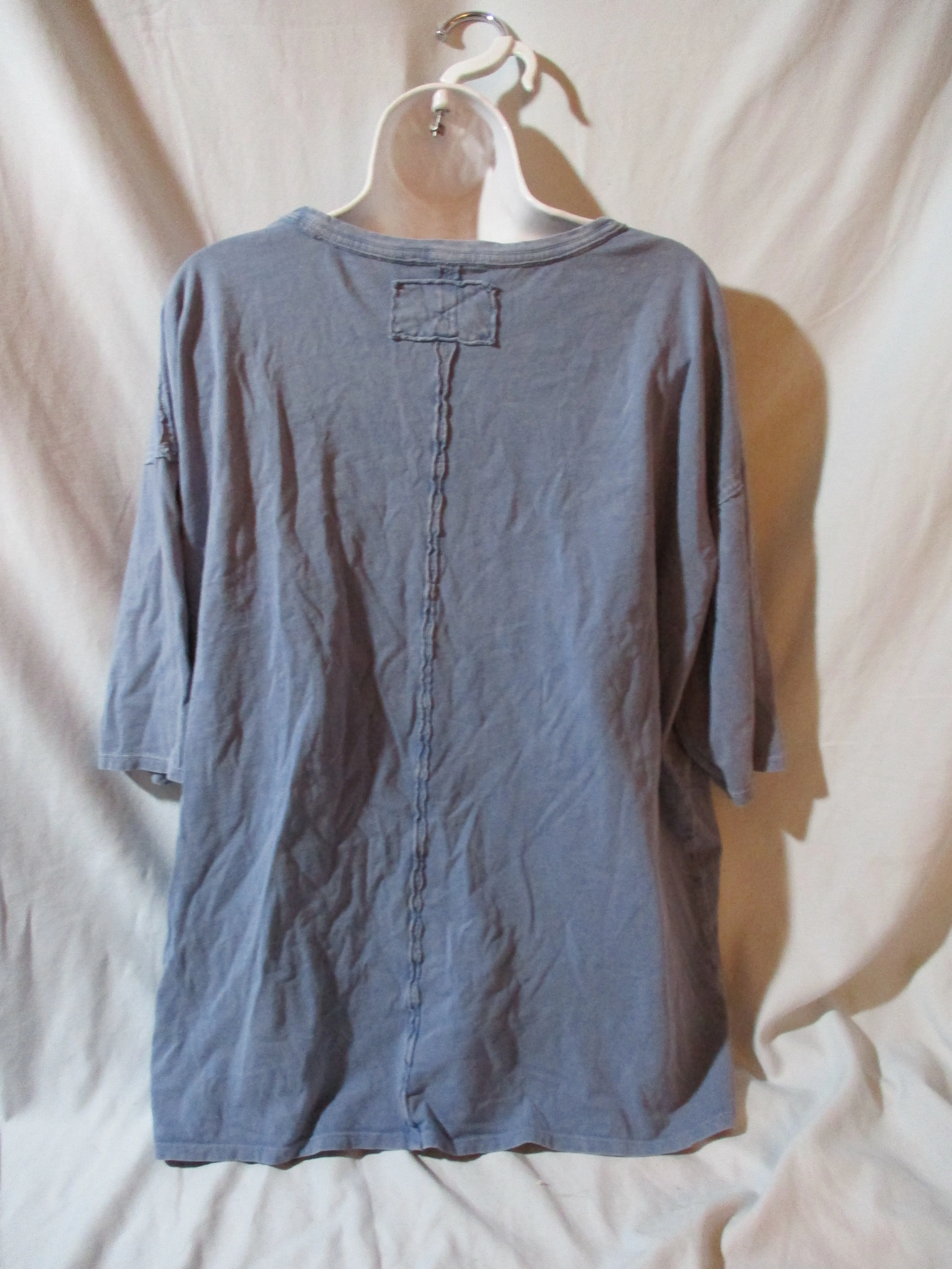 NEW WE THE FREE PEOPLE Oversize Tee 100% Cotton T-Shirt Top M/L INDIGO BLUE