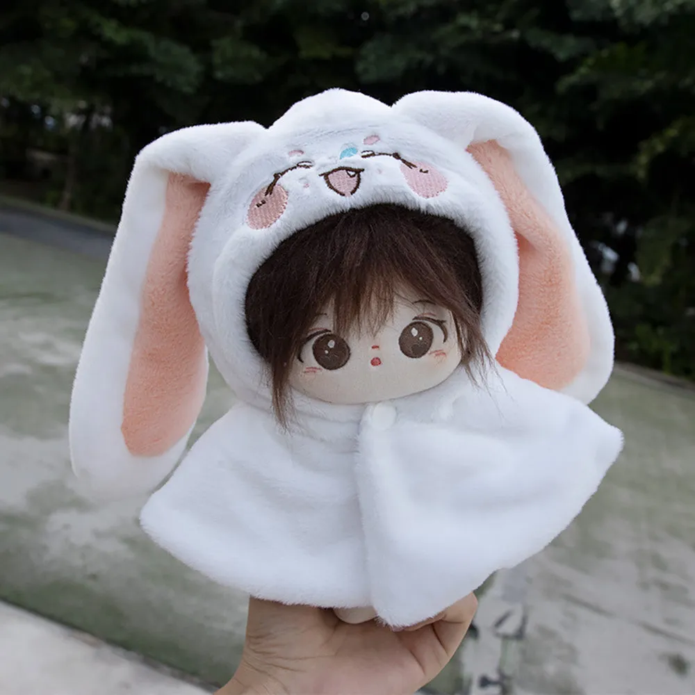 niannyyhouse 10cm 20cm Plush Doll Clothes Shawl Dinosaurs Sharks Rabbits Bears Puppies Embroidered Poncho Dolls Dress Up