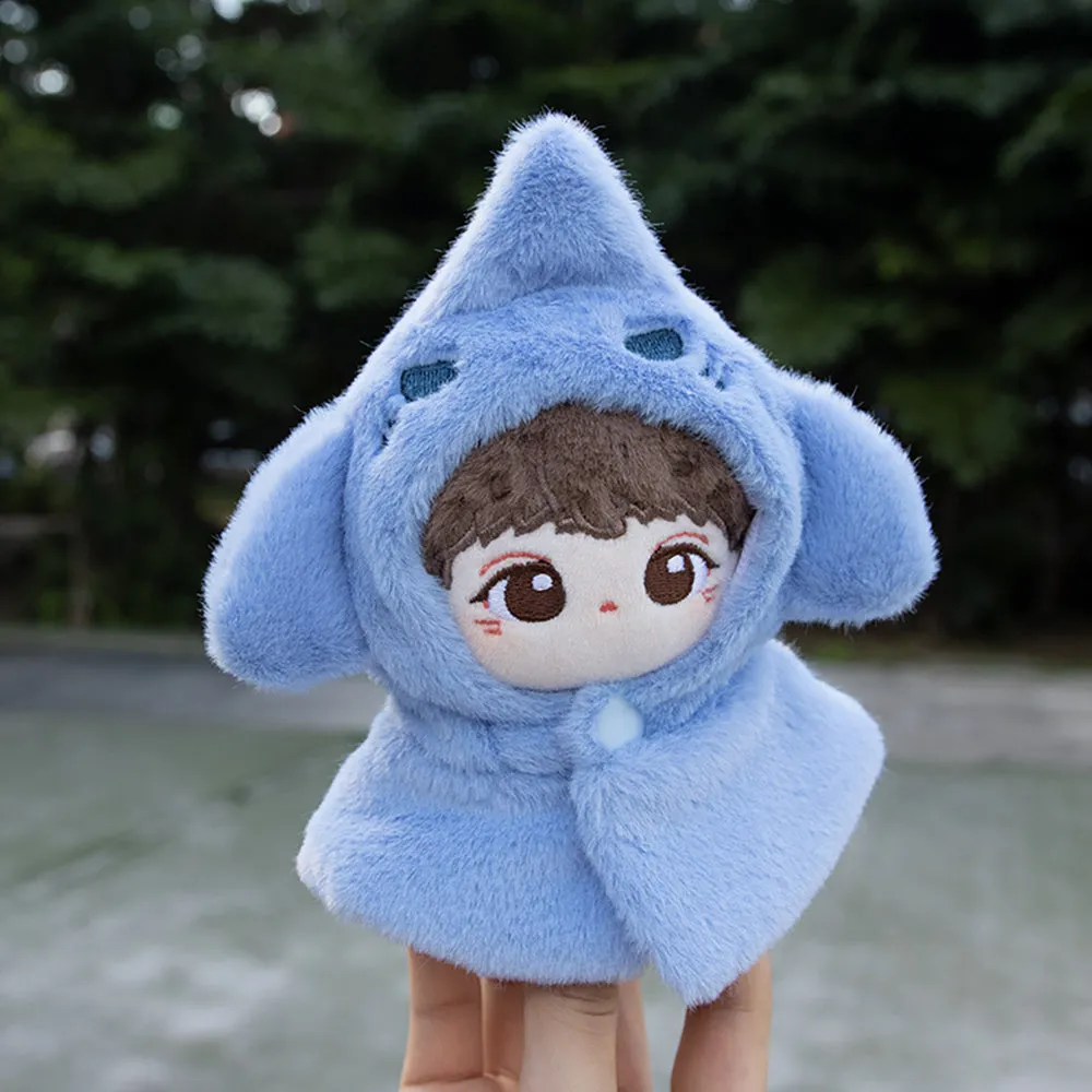 niannyyhouse 10cm 20cm Plush Doll Clothes Shawl Dinosaurs Sharks Rabbits Bears Puppies Embroidered Poncho Dolls Dress Up