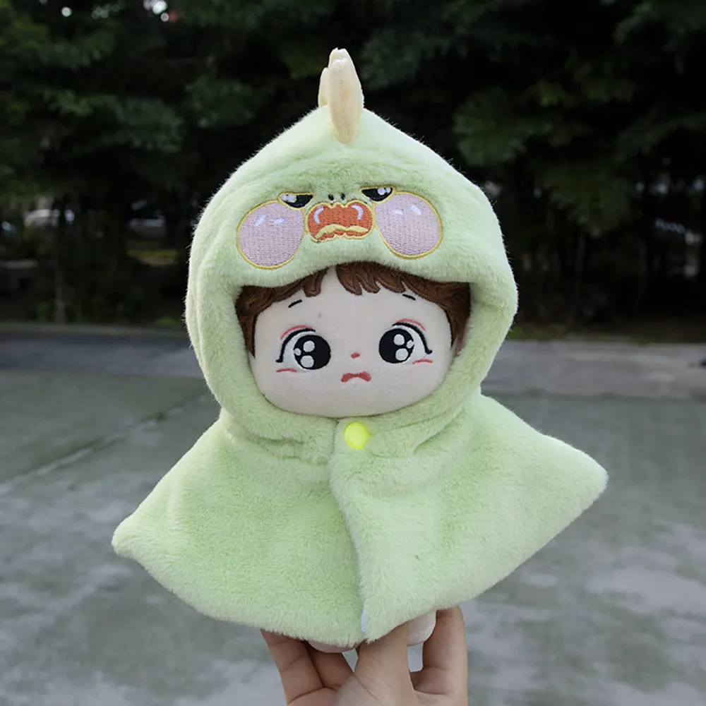 niannyyhouse 10cm 20cm Plush Doll Clothes Shawl Dinosaurs Sharks Rabbits Bears Puppies Embroidered Poncho Dolls Dress Up