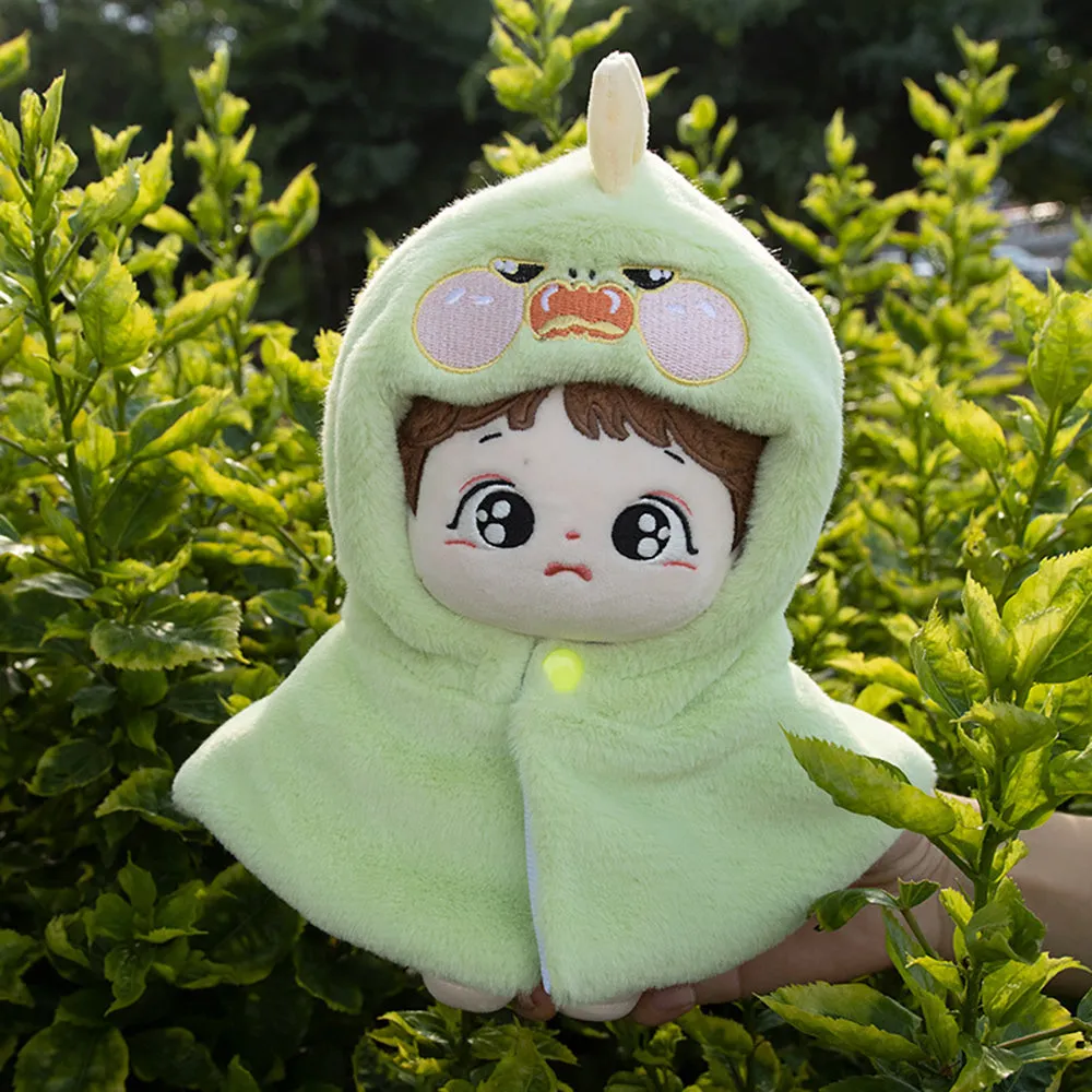 niannyyhouse 10cm 20cm Plush Doll Clothes Shawl Dinosaurs Sharks Rabbits Bears Puppies Embroidered Poncho Dolls Dress Up