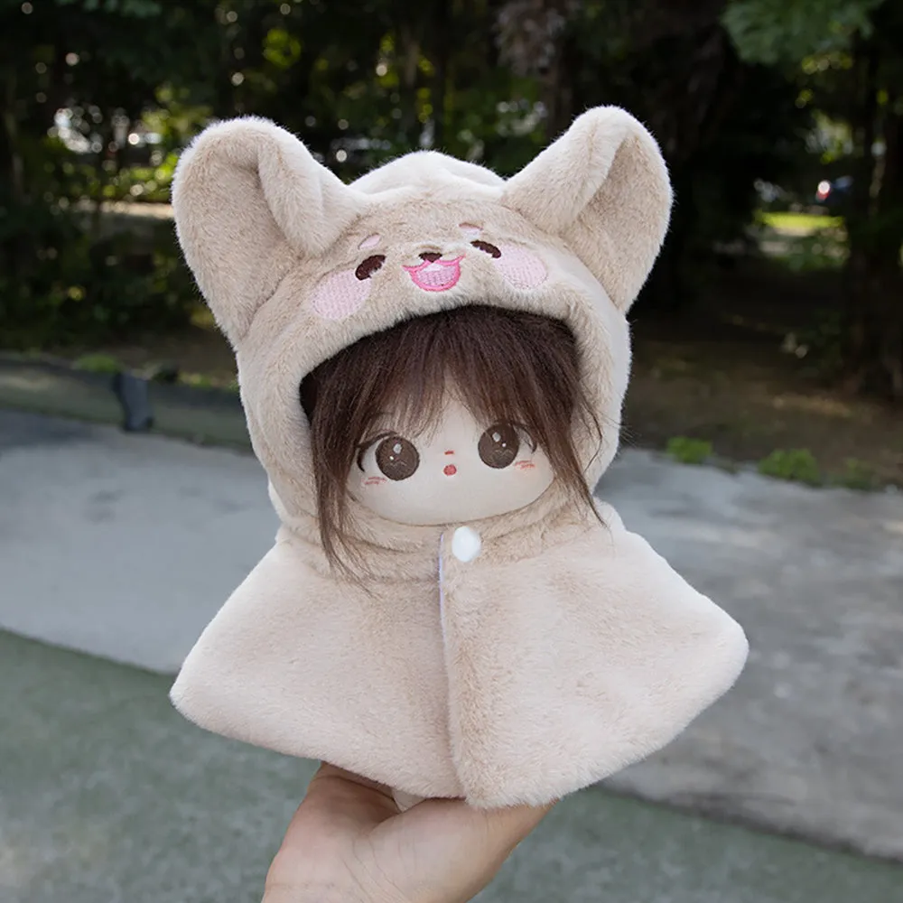 niannyyhouse 10cm 20cm Plush Doll Clothes Shawl Dinosaurs Sharks Rabbits Bears Puppies Embroidered Poncho Dolls Dress Up