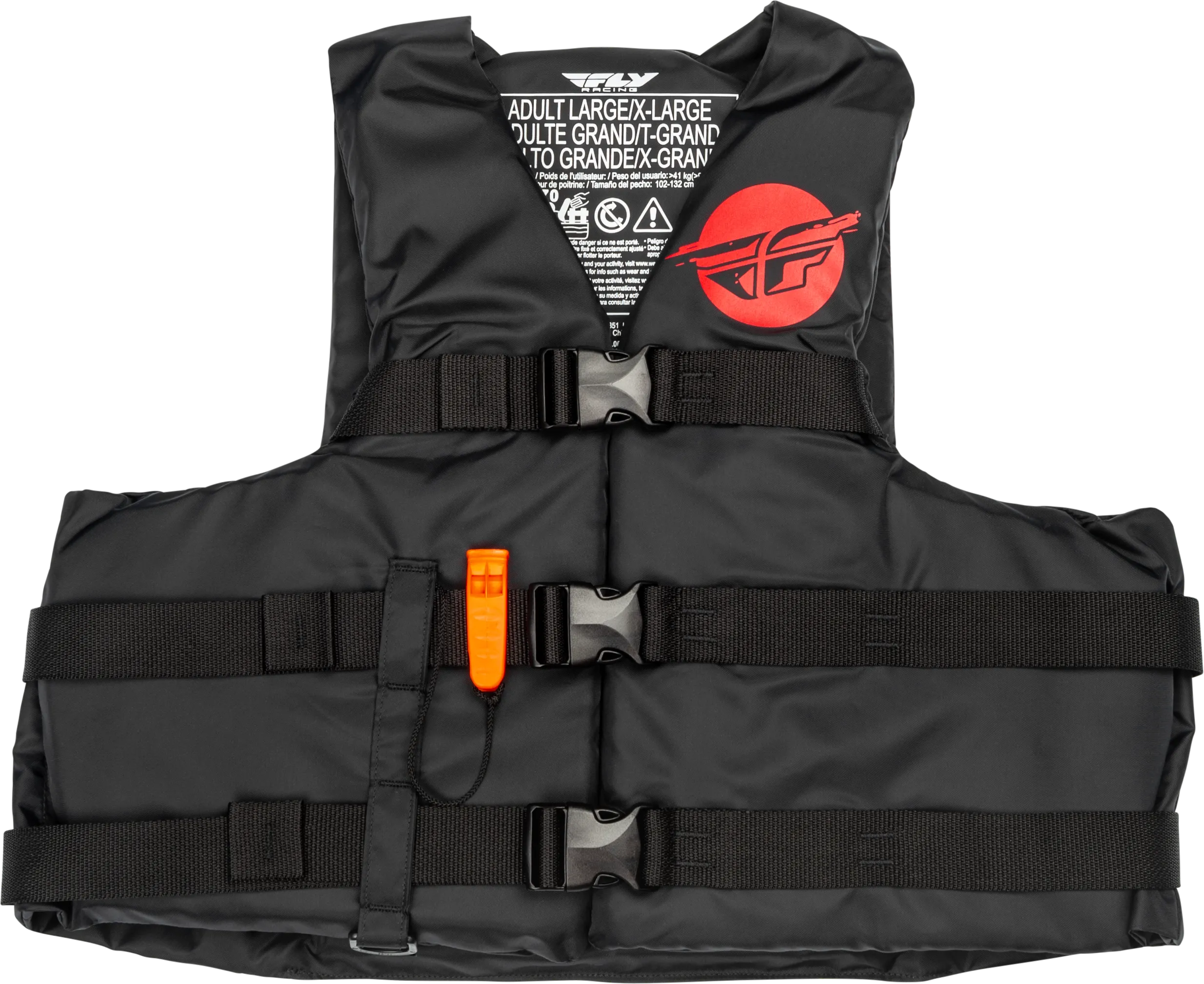 NYLON FLOTATION VEST BLACK/RED LG/XL