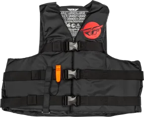 NYLON FLOTATION VEST BLACK/RED LG/XL