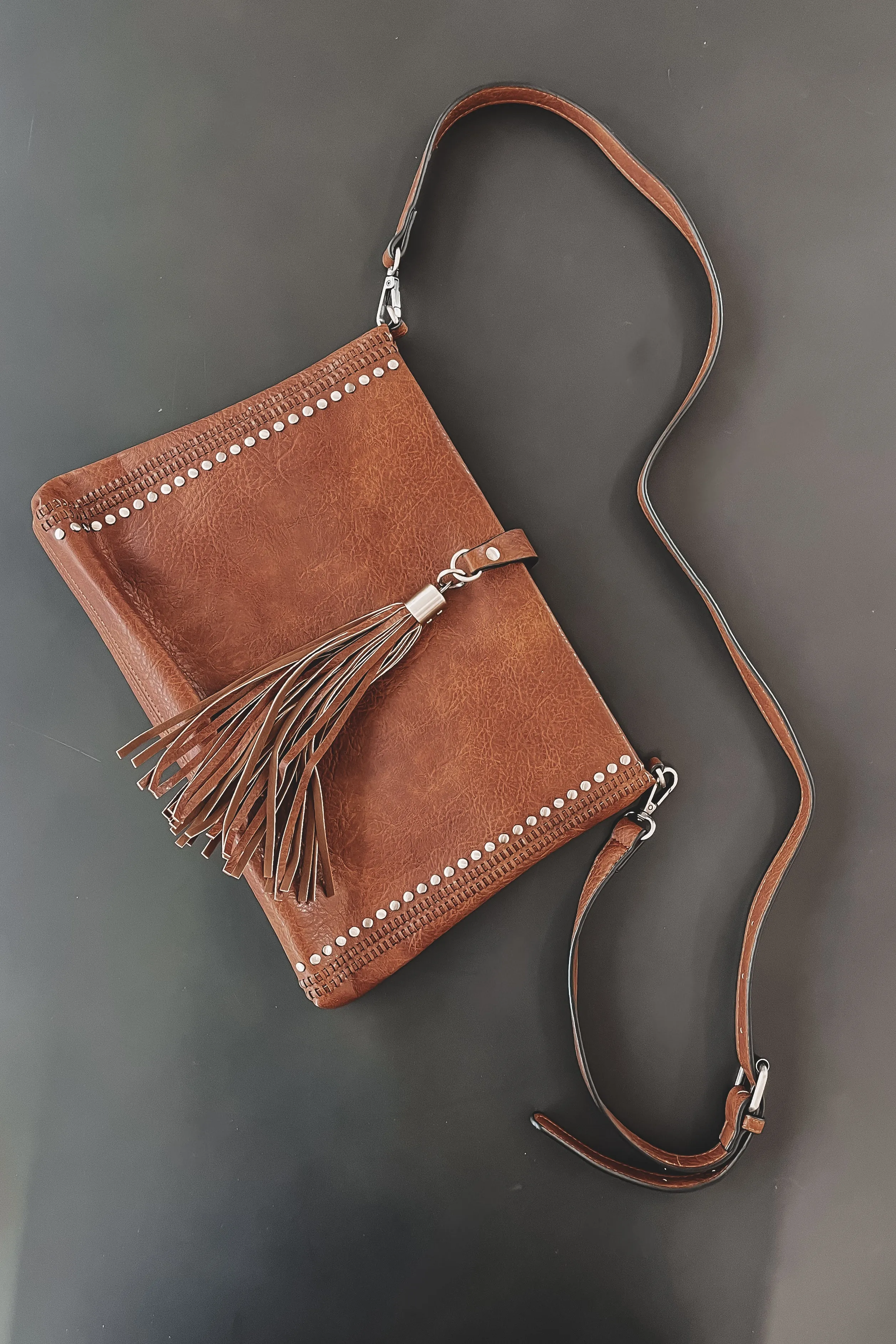 Oh So Chic Vegan Leather Crossbody Bag