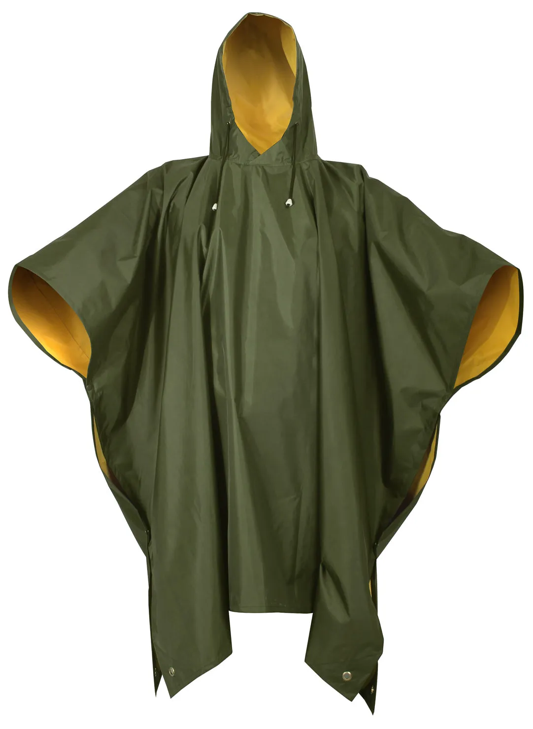 Olive Drab To Yellow - PVC Reversible Poncho