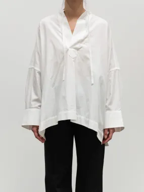 Organic Cotton Poncho Shirt - White