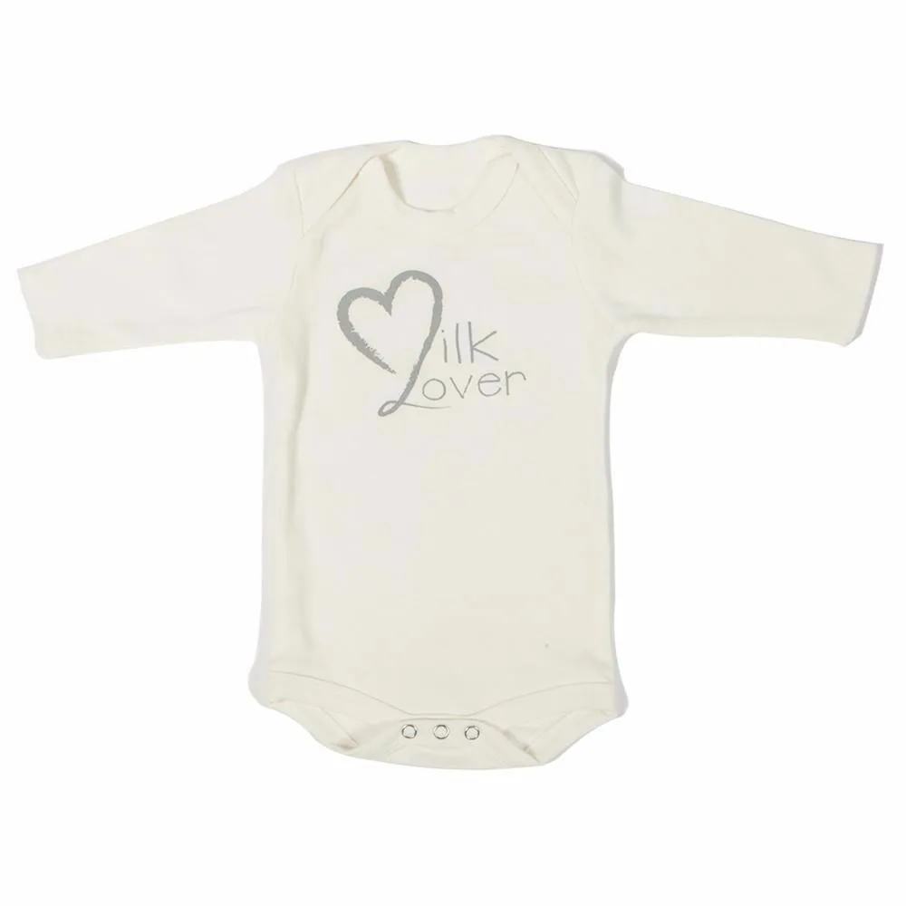 Organic Onesie - Long Sleeve - Off White (milk lover)