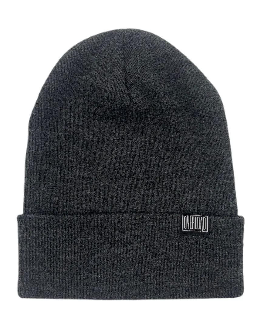 Overload Clip Tag Cuffed Beanie - Dark Grey