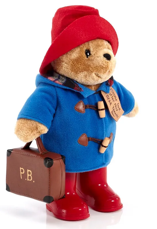 Paddington Bear with suitcase and boots by Rainbow Designs - 36cm