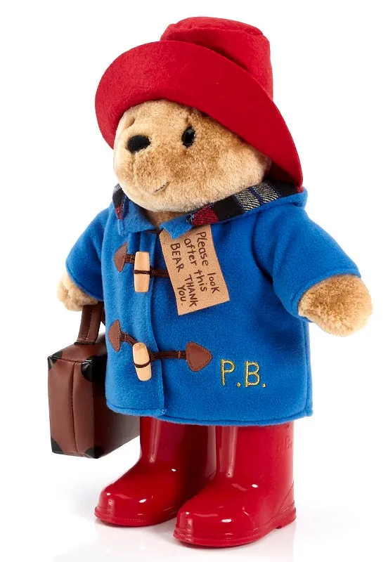 Paddington Bear with suitcase and boots by Rainbow Designs - 36cm