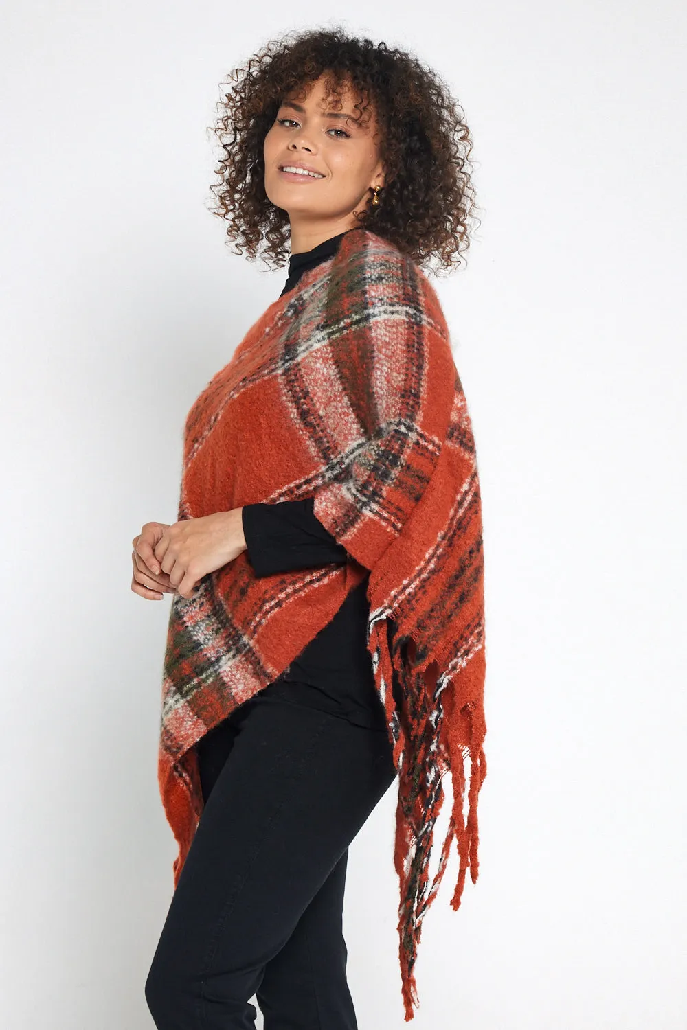 Payton Super Soft Poncho - Rust