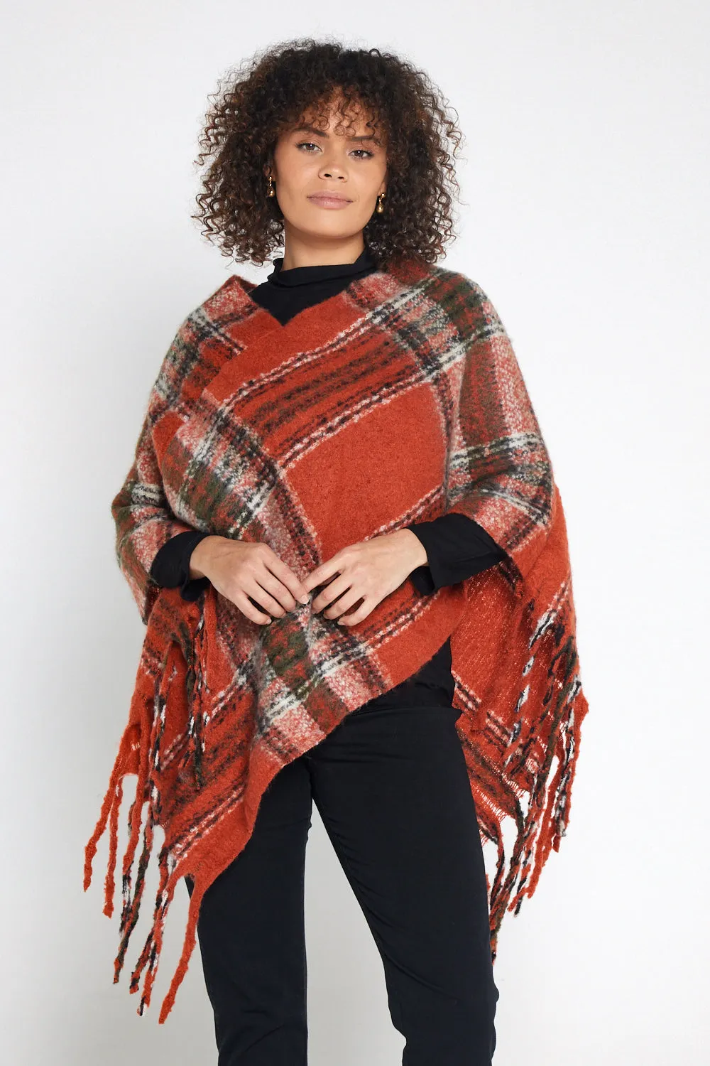 Payton Super Soft Poncho - Rust