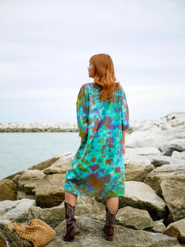 Peace Prism Hippie Oversized Cotton Tunic Shirt Dress