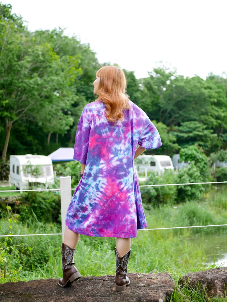 Peace Vibes Hippie Oversized Cotton Tunic Shirt Dress