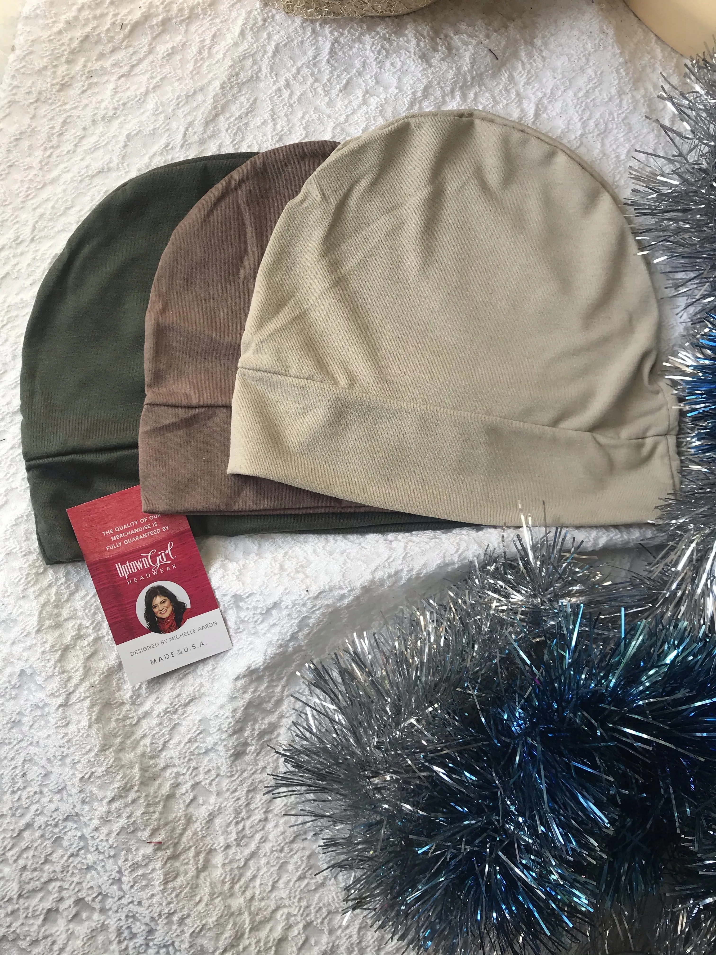 Personal Gift Set Bundle of 3 Chemo Night Day Caps For Sleeping In For Lining a Scarf or Helmet